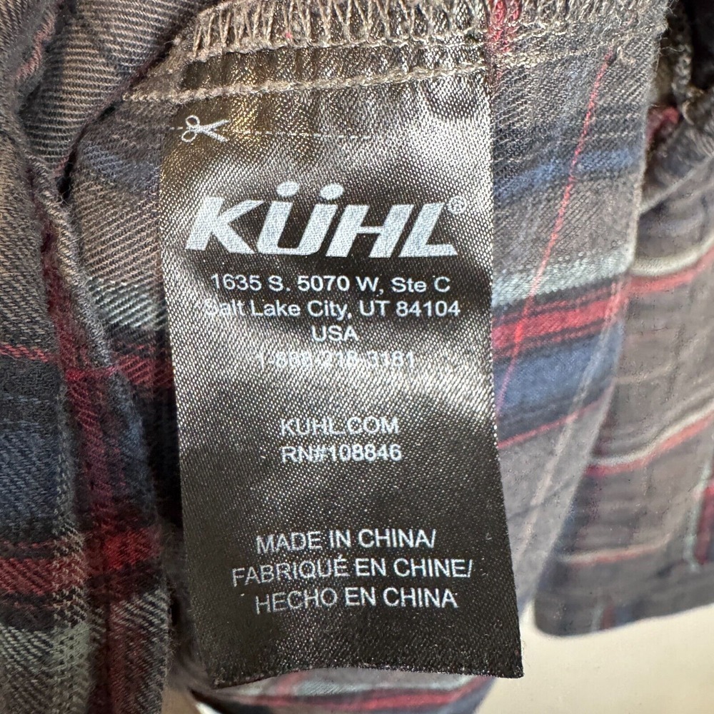 Kuhl Fugitive Flannel Shirt Mens Size Medium Cotton Plaid Long Sleeve Button Up - Picture 9 of 12